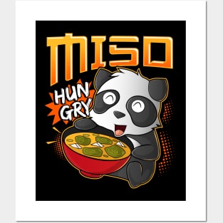 Miso Hungry Kawaii Panda Cute Anime Noodles Ramen Posters and Art